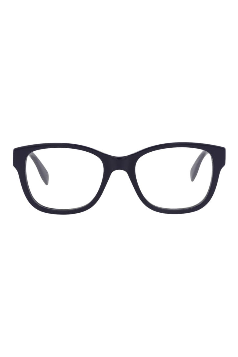52mm Square Optical Glasses, Main, color, BLUE BLUE TRANSPARENT