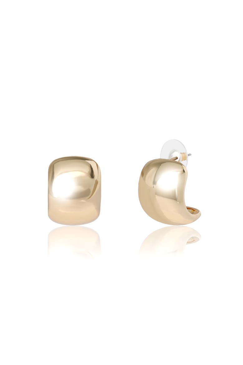 Wide Gold Hoop Earrings, Alternate, color, Gold