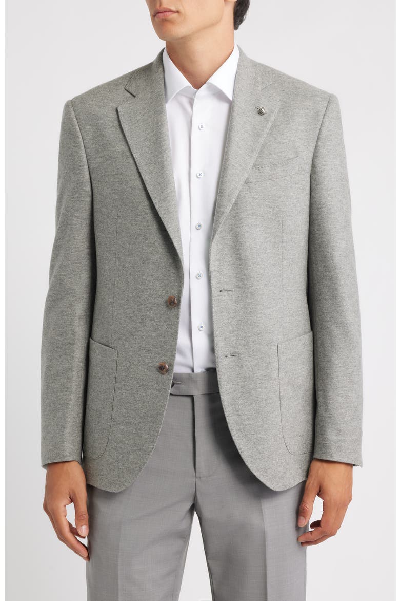 Darwin Heathered Grey COMFORTWEAR™ Knit Cashmere Sport Coat, Main, color, GREY