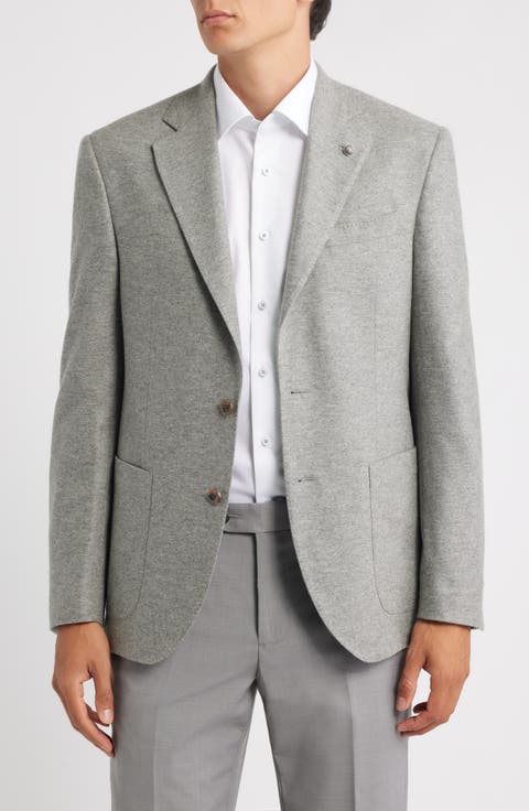 Darwin Heathered Grey COMFORTWEAR™ Knit Cashmere Sport Coat
