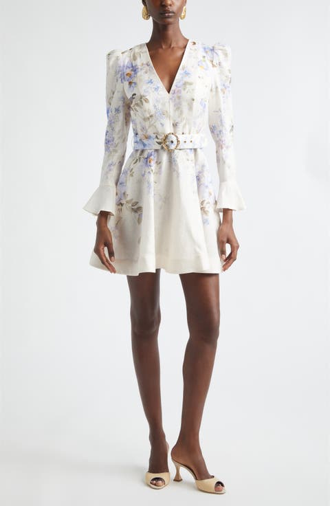 Zimmermann Kindred Spirit Luna Long Sleeve Linen Minidress