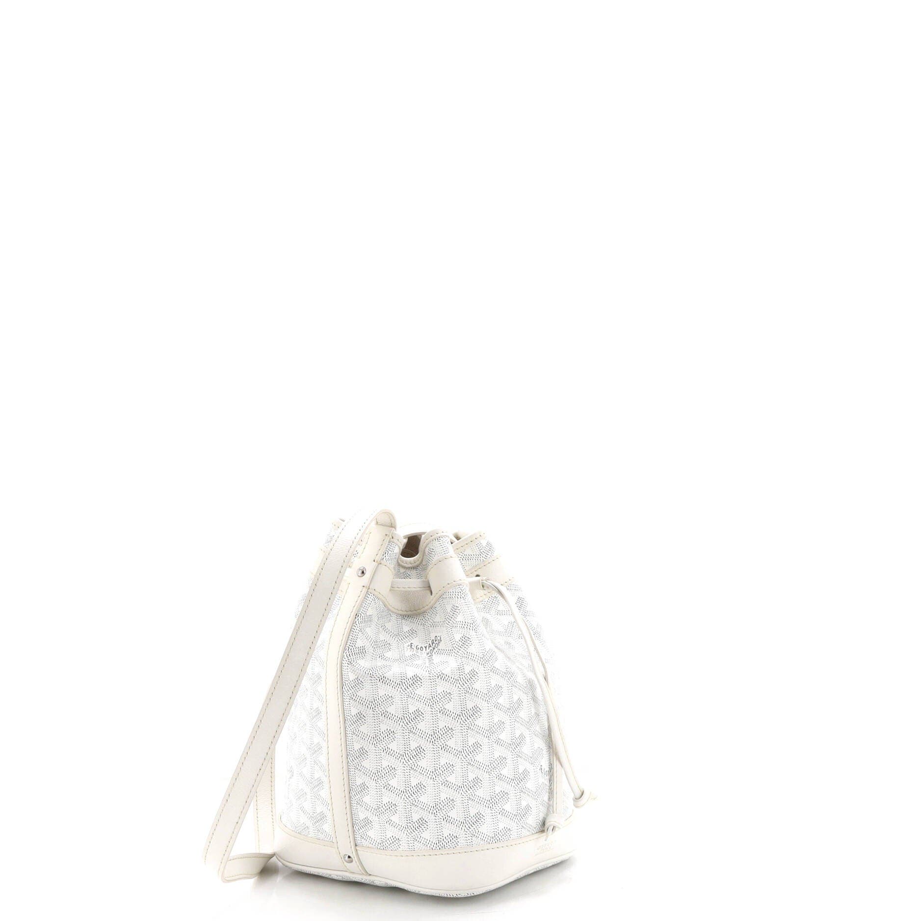 Pre-Owned Goyard Petit Flot Bucket Bag Coated Canvas PM, Alternate, color, White