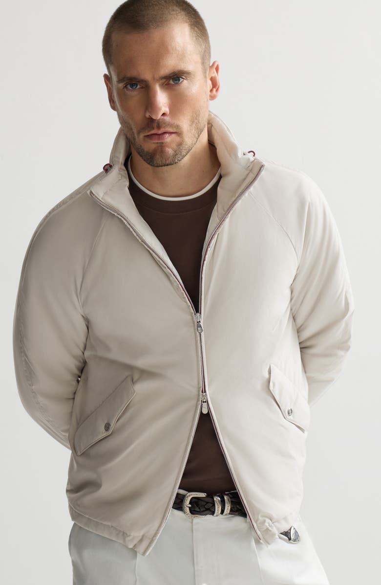 Brunello Cucinelli Outerwear jacket with packable hood, Alternate, color, Panama