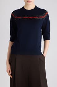 Dries Van Noten Tuano Pixelated Graphic Wool Sweater