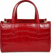 Persaman New York Violetta Croc Embossed Leather Shoulder Bag
