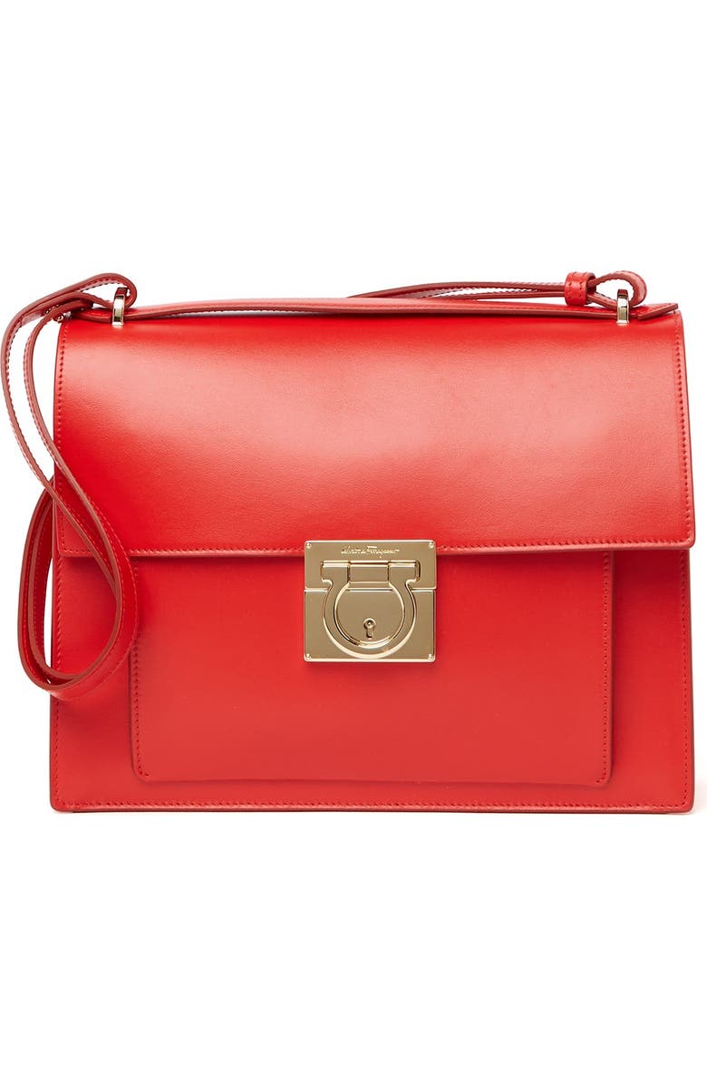 FERRAGAMO Marisol Leather Shoulder Bag, Main, color,