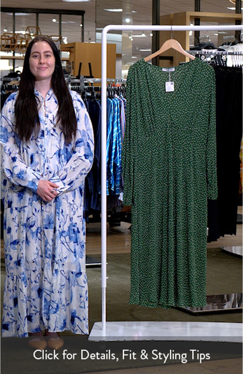 Polka Dot Long Sleeve Midi Dress, sales video thumbnail