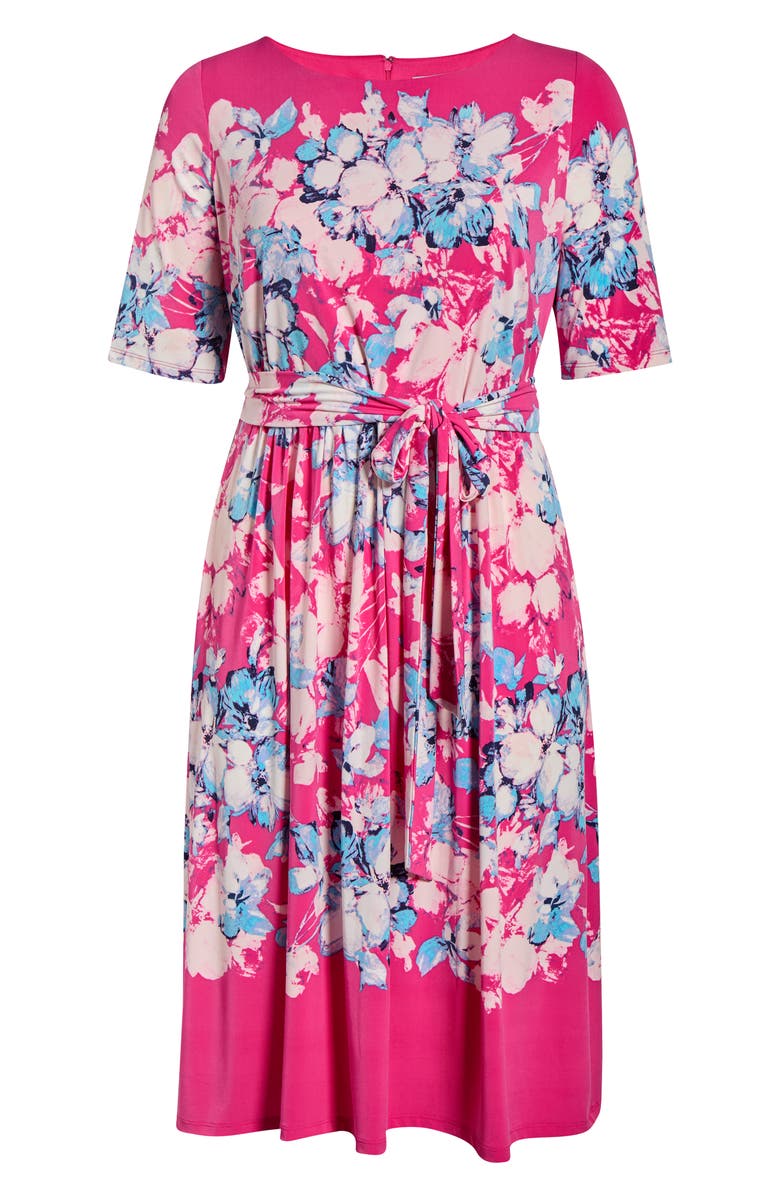 KASPER Floral Knit Dress, Main, color, Pink Perfection Multi