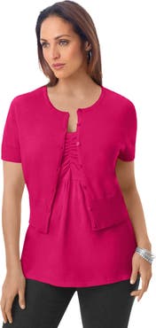 Jessica London Jewel-Neck Shrug