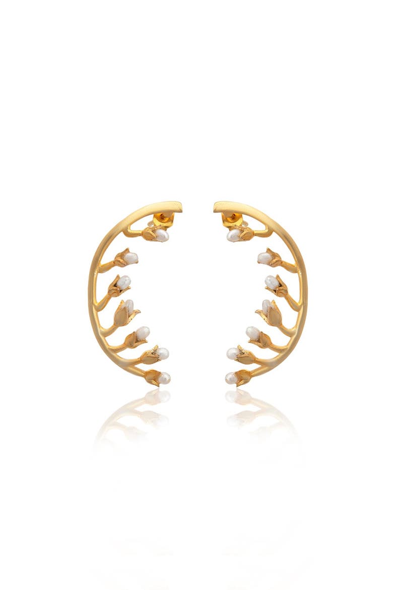 Lily of the Valley Fallen Floral Earrings, Main, color, Ivory