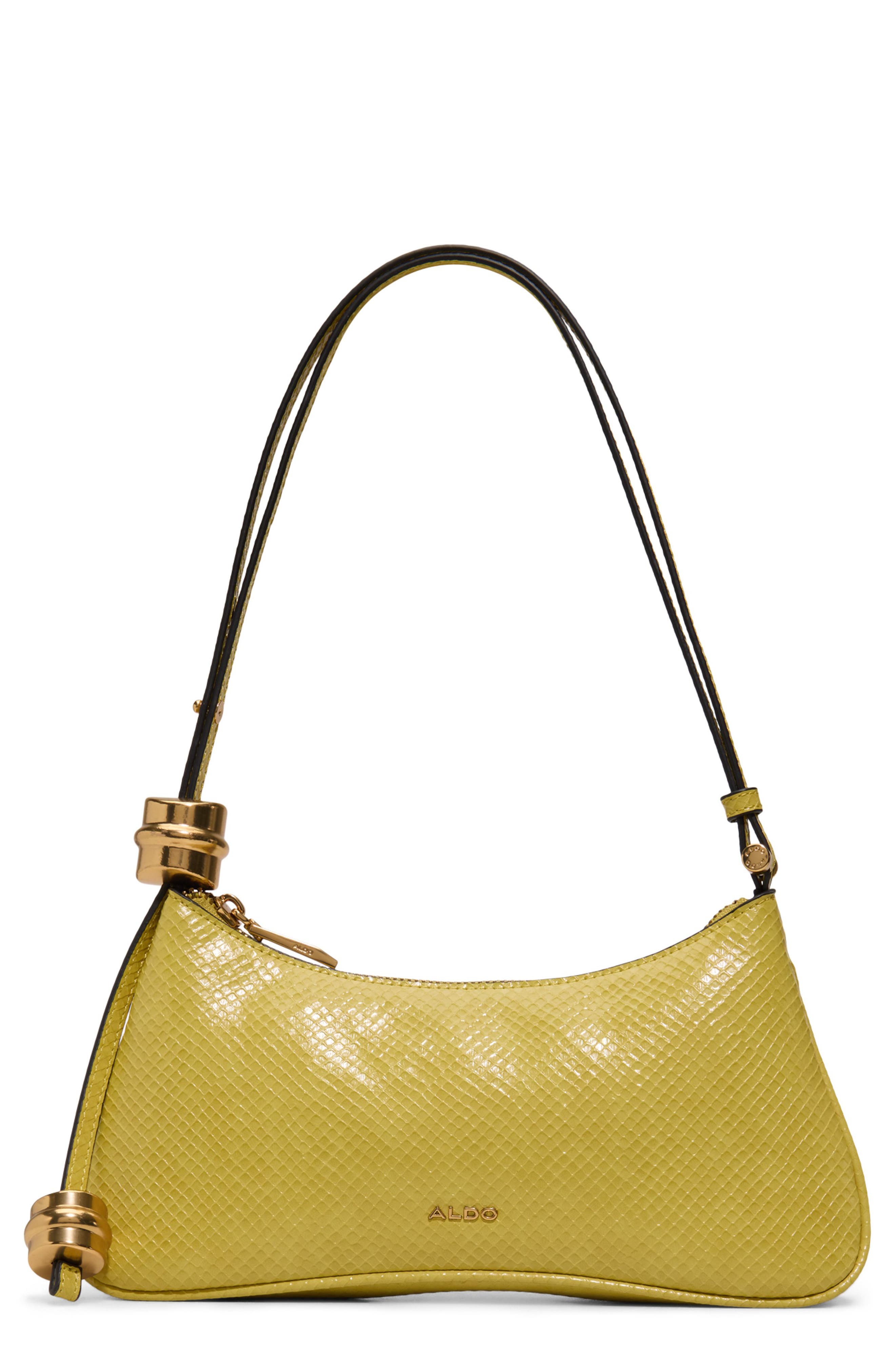 ALDO Amelliee Faux Leather Shoulder Bag, Main, color, Yellow