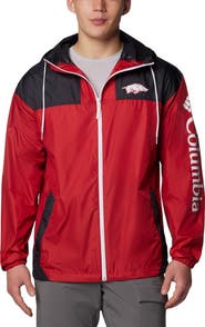 Columbia Men's Columbia Cardinal Arkansas Razorbacks Flash Challenger II Omni-Shade Full-Zip Hoodie Windbreaker Jacket