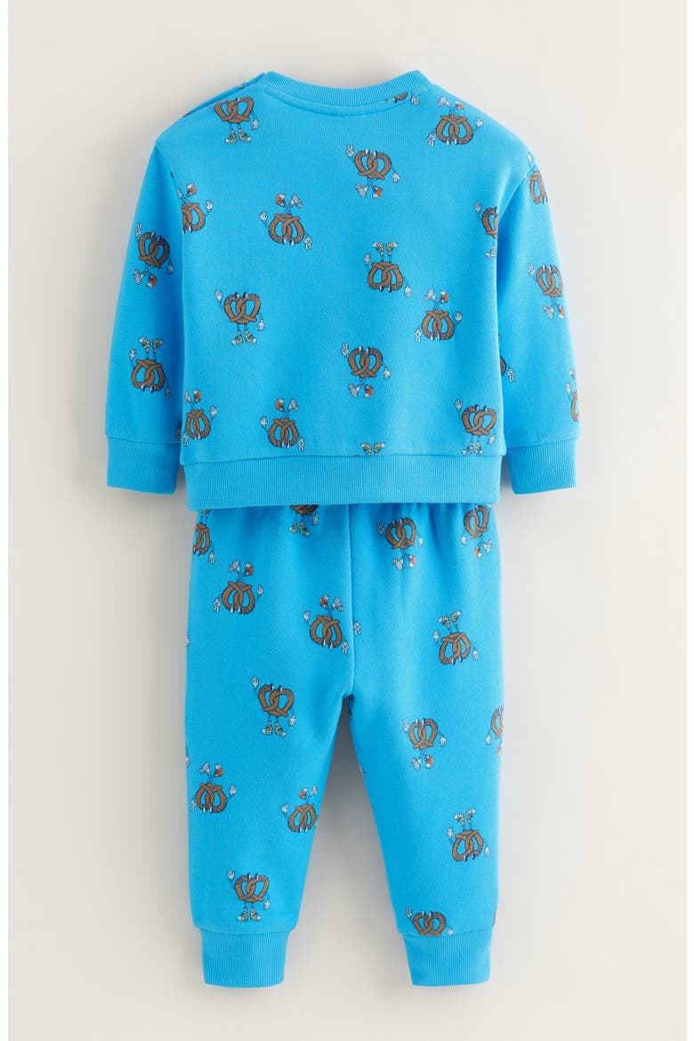 Print Fleece Sweatshirt & Joggers Set, Alternate, color, BLUE DRESDEN PRETZEL PALS