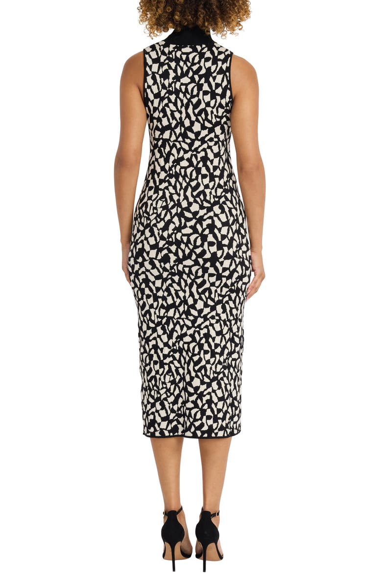 Maggy London Rib Neck Sleeveless Jacquard Midi Sweater Dress, Alternate, color, 