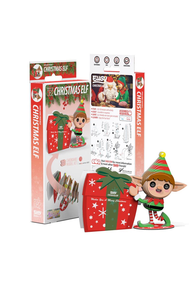Eugy Puzzles Christmas Elf 3D Puzzle, Main, color,