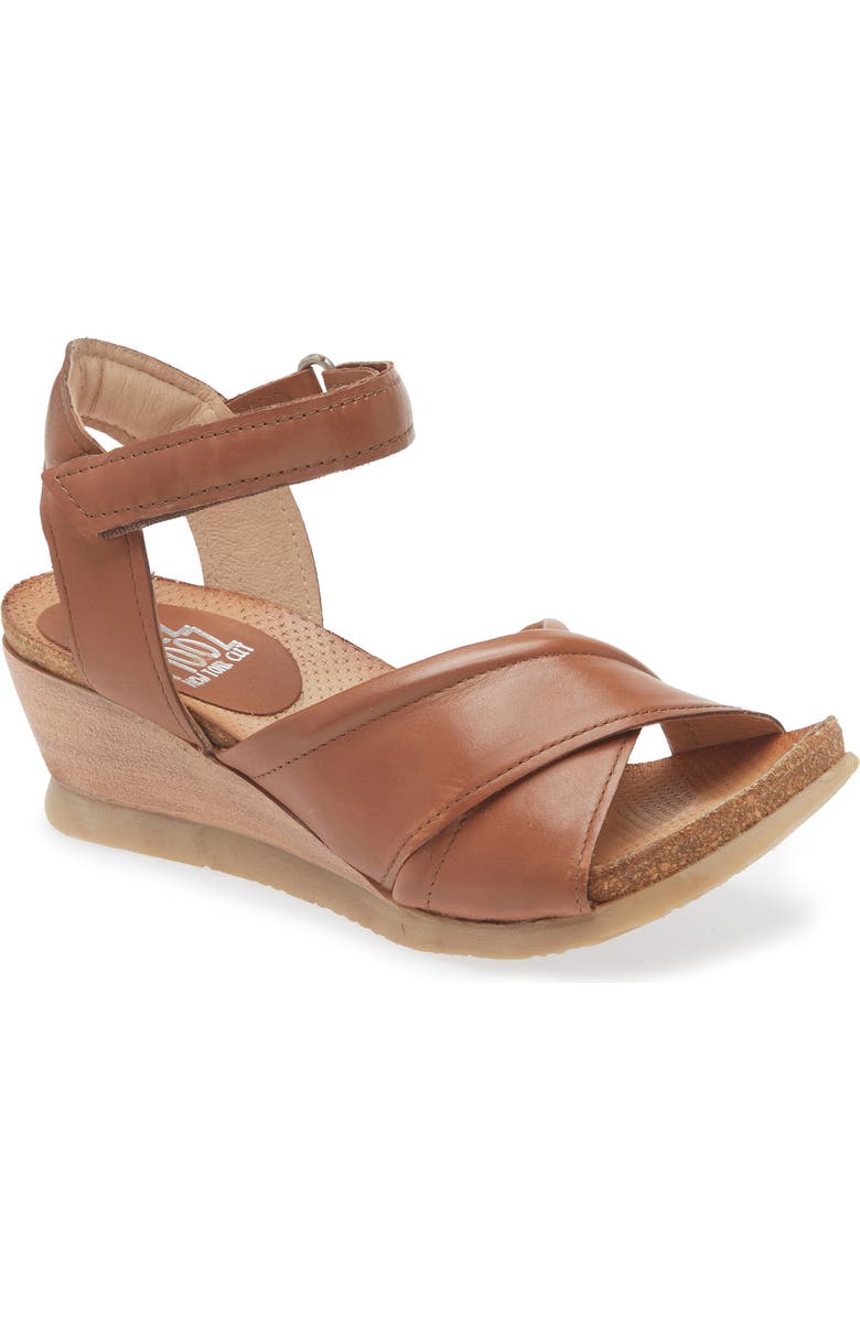 Miz Mooz Sofie Wedge Sandal, Main, color, Brandy