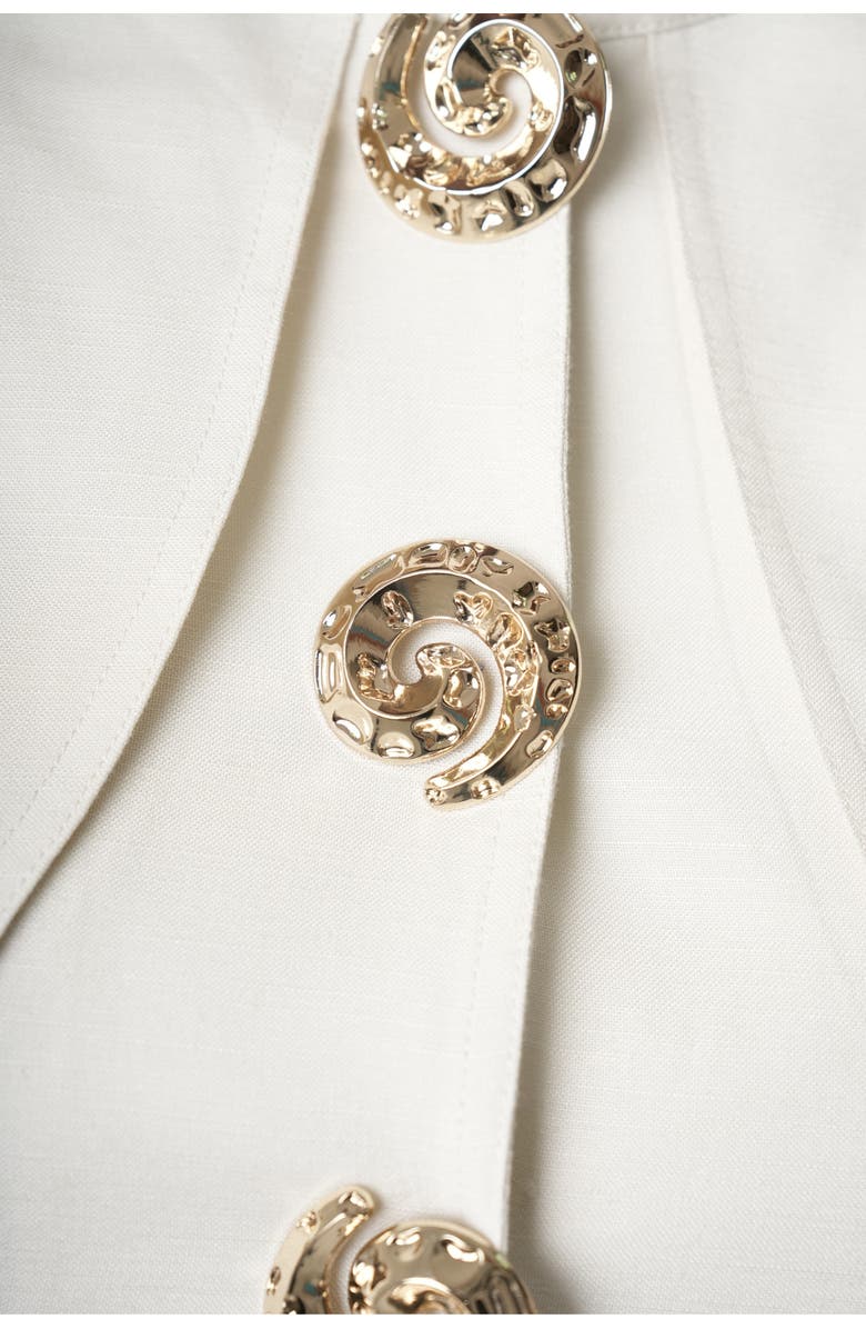 Sable Narea Shell-button Linen Top, Alternate, color, Ivory (Off-White)