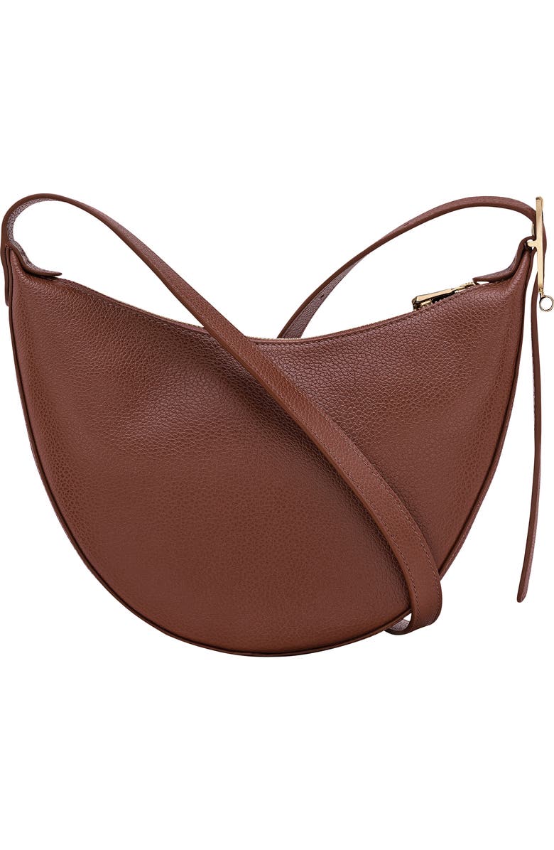 Longchamp Le Foulonne Small Leather Crossbody Bag, Alternate, color, Coffee