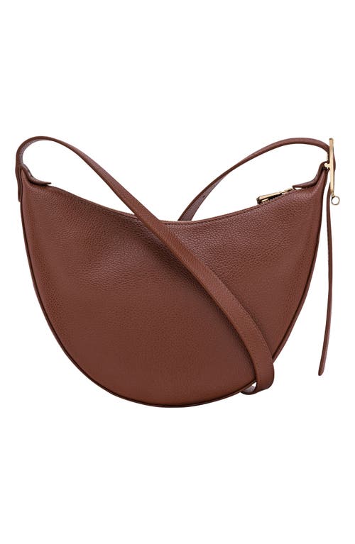Longchamp Le Foulonne Small Leather Crossbody Bag In Brown