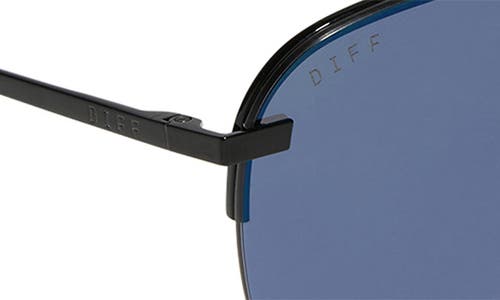Diff Tahoe 65mm Oversize Aviator Sunglasses In Black/midnight Mirror