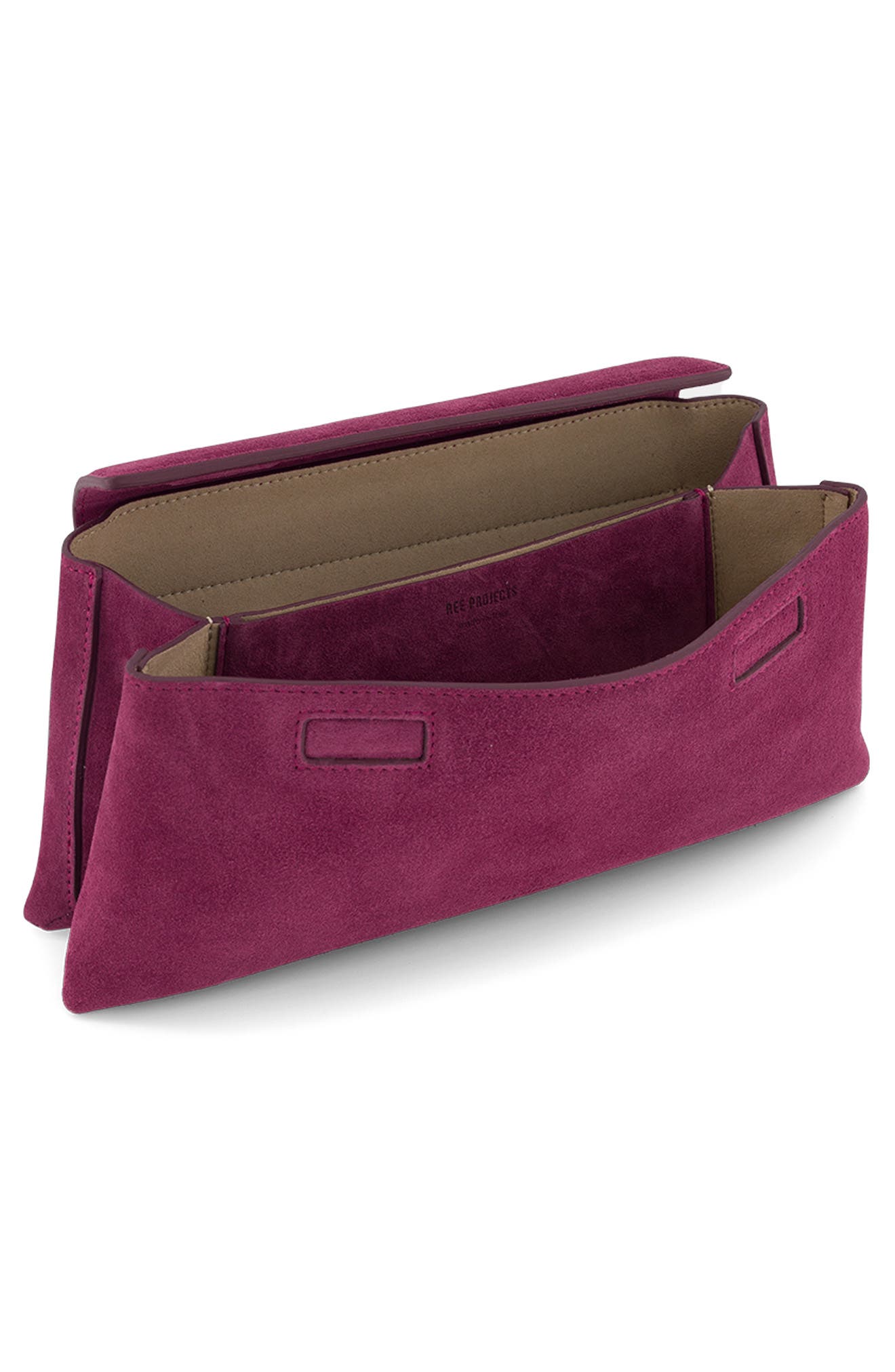Ree Projects Elieze Suede Clutch, Alternate, color, Cardinal
