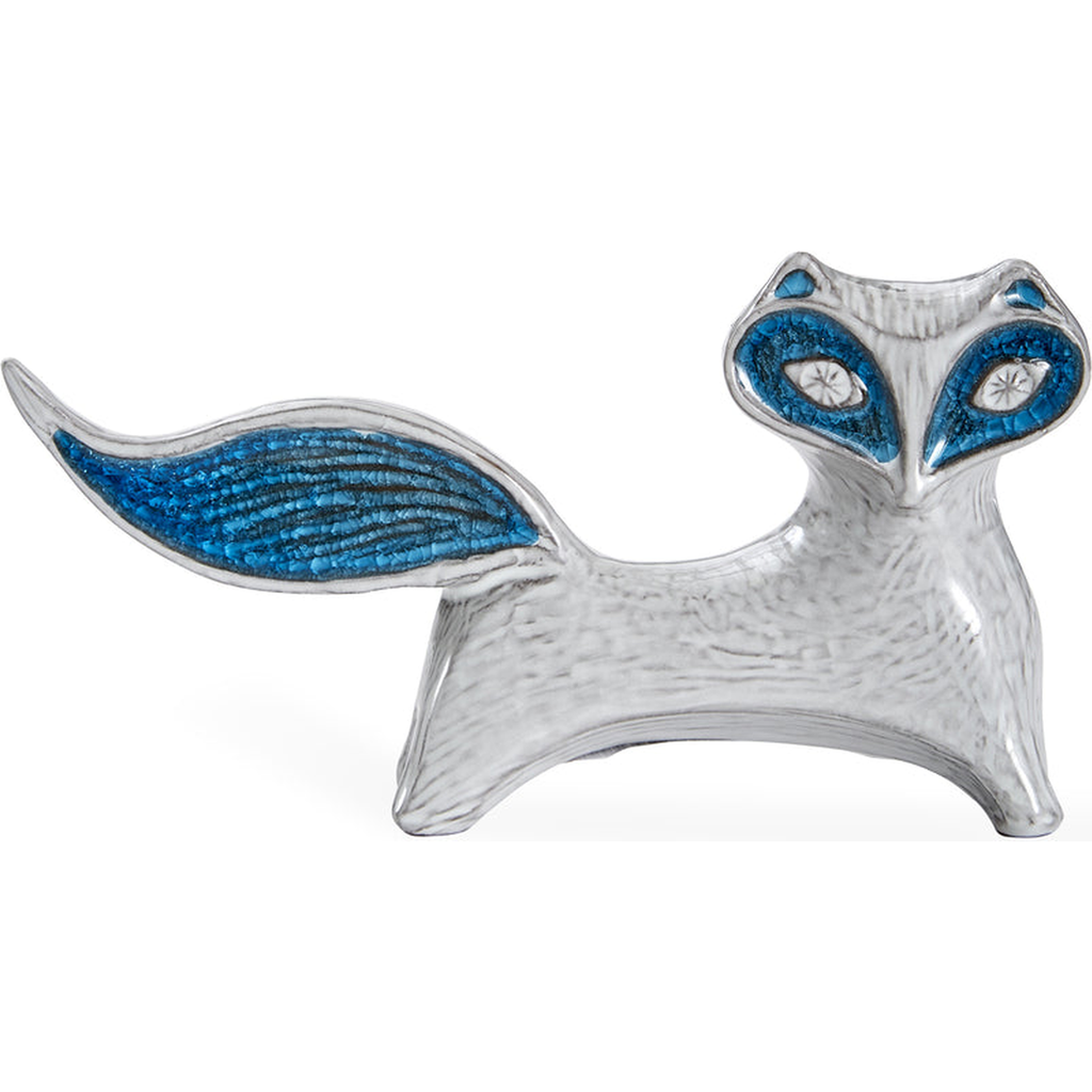 Jonathan Adler Glass Menagerie Fox Sculpture In White/turquoise