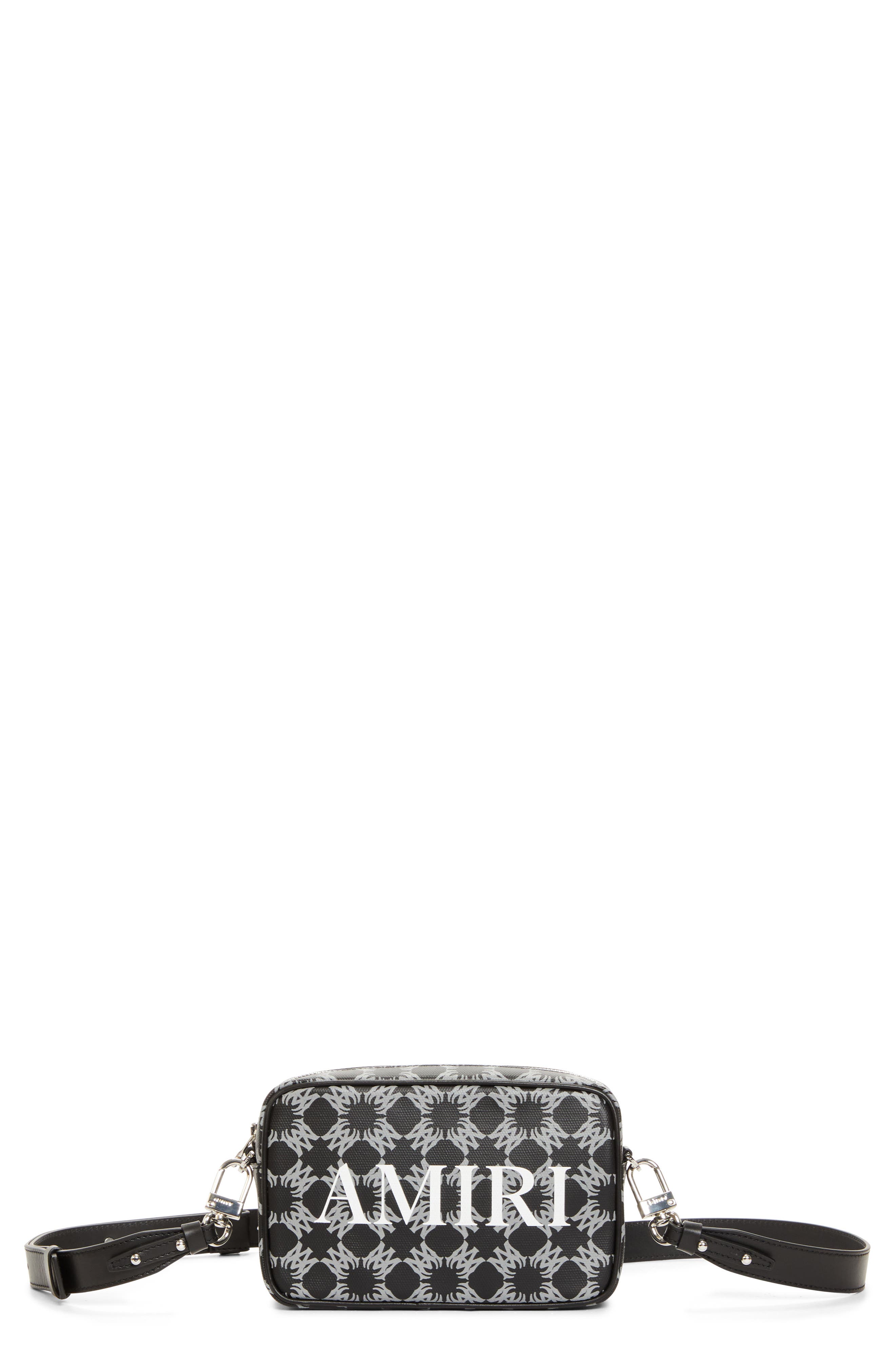 AMIRI Quad Monogram Coated Canvas Camera Bag, Main, color, 