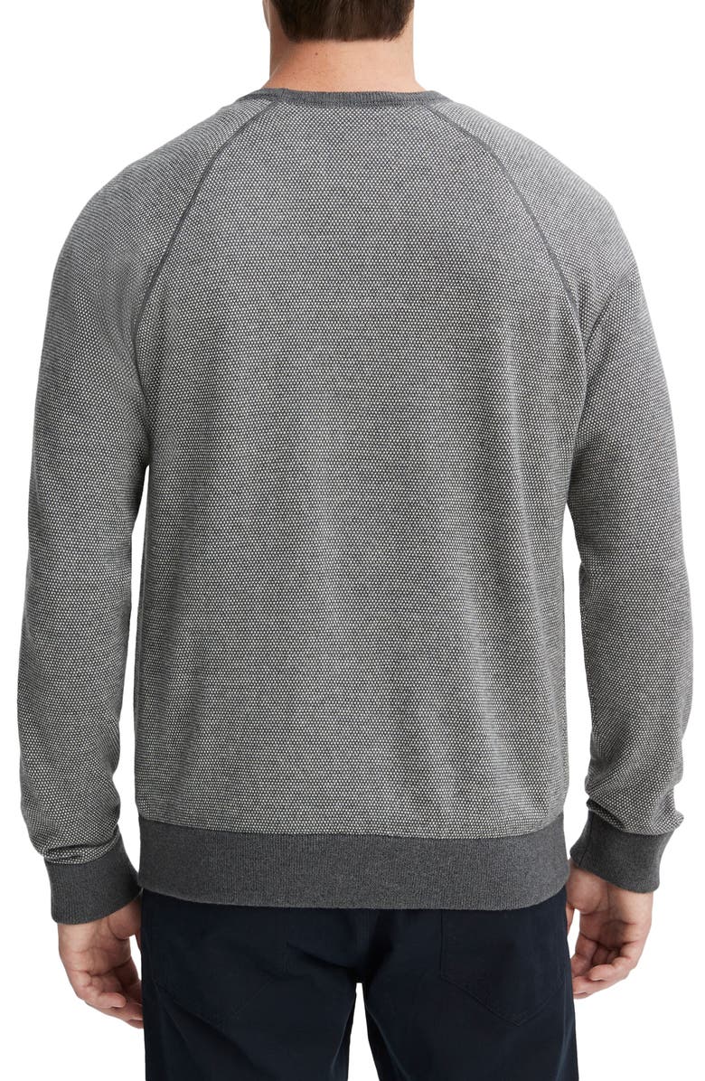 Vince Birdseye Jacquard Wool, Cotton & Cashmere Sweater, Alternate, color, 