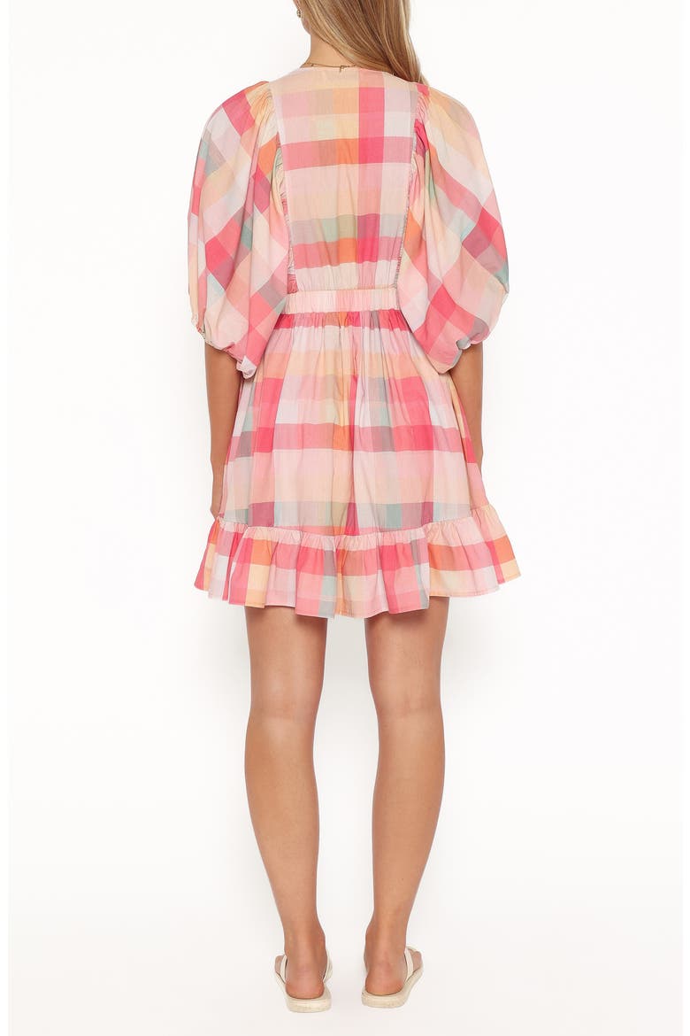 Itsy Plaid Minidress, Alternate, color, PINK PICNIC PLAID