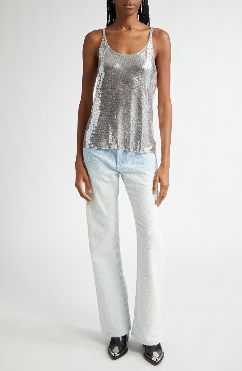 Rabanne Chainmail Mesh Tank, Alternate, color, 
