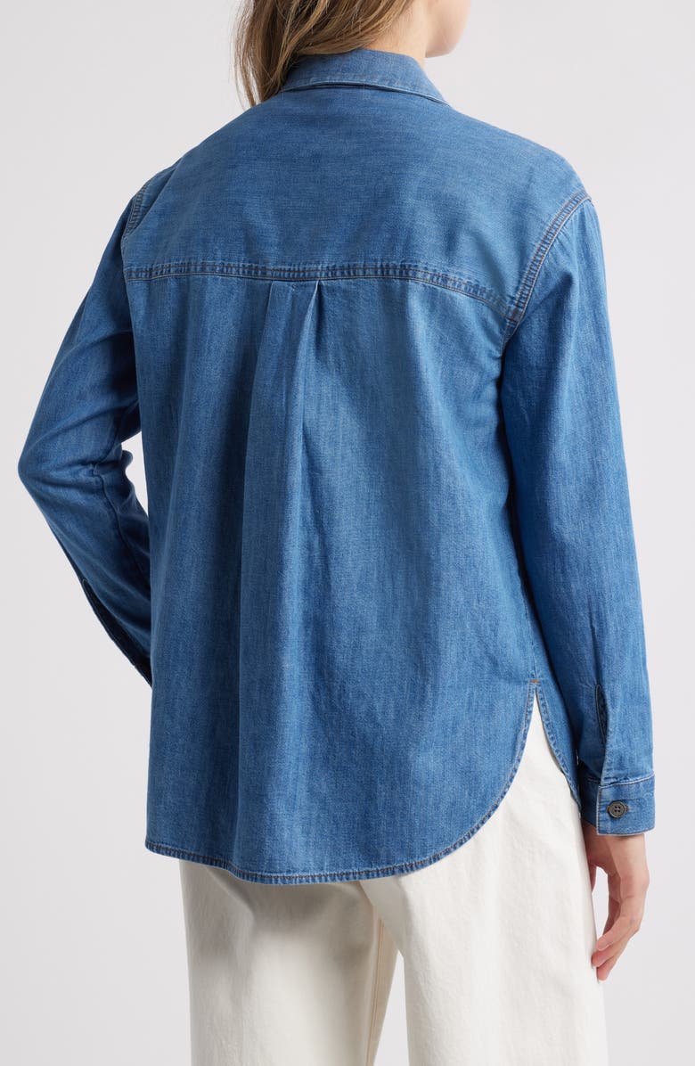 beachlunchlounge Nikita Denim Shirt, Alternate, color, Denim Wash