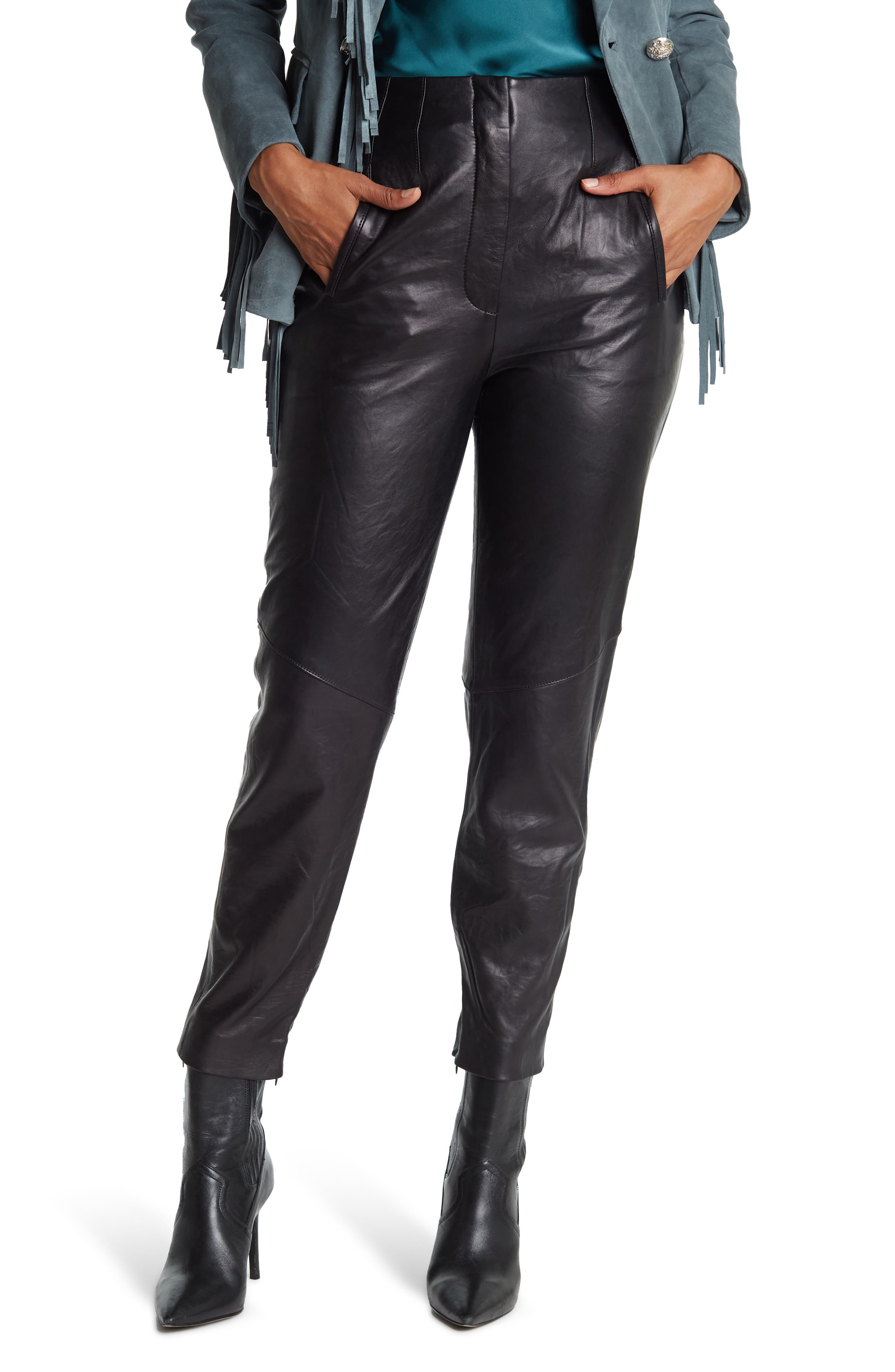 Veronica Beard Veroncia Beard Sethe Leather Pants (Women) | Nordstrom