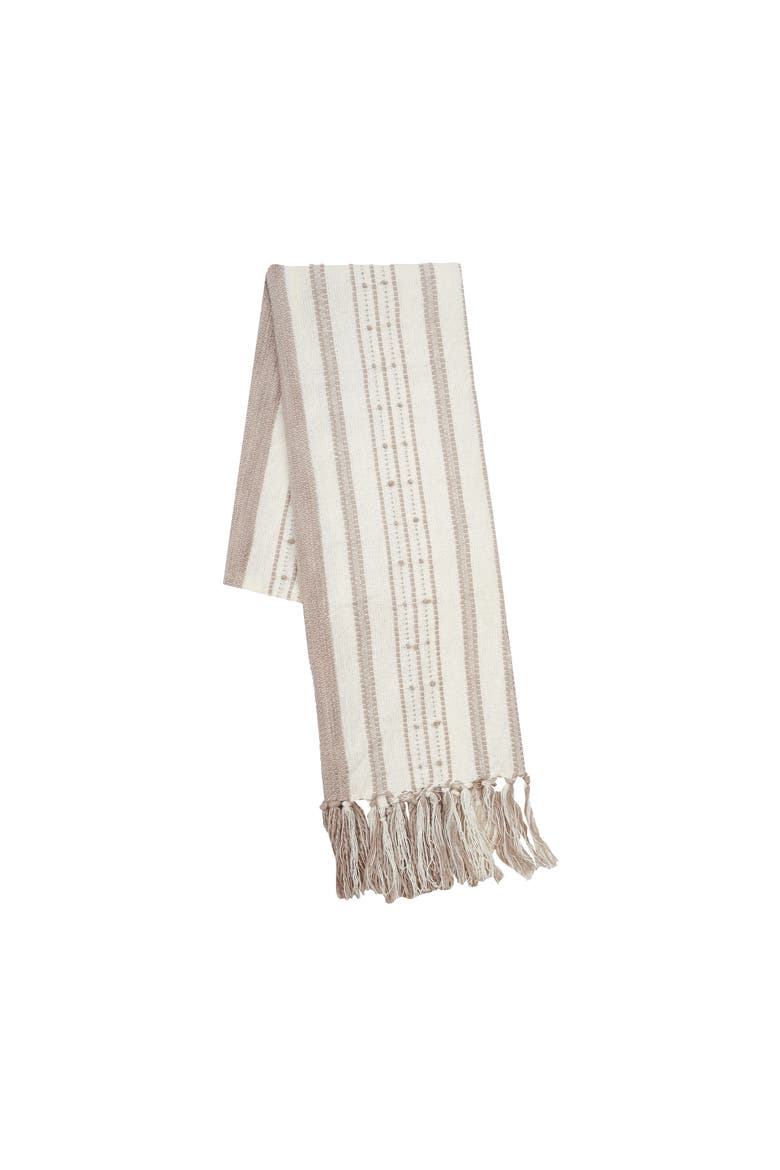 Oriana Natural Striped Towel, Main, color, Brown