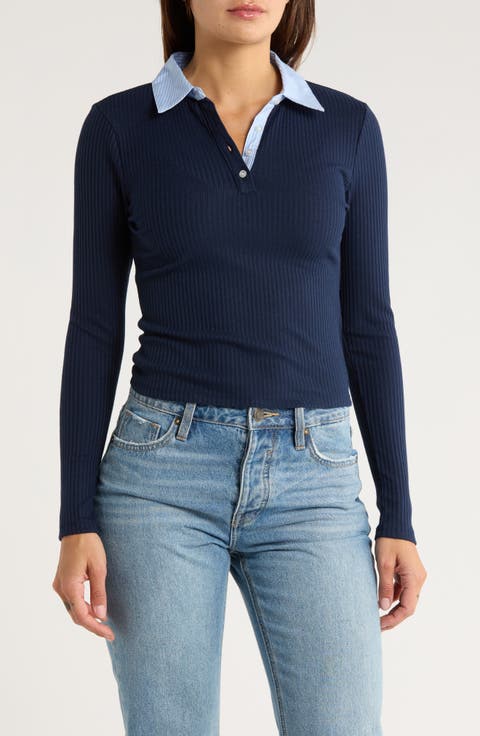 Rib Knit Polo