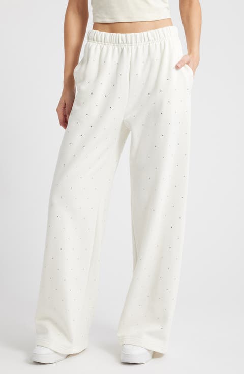 Crystal Wide Leg Sweatpants
