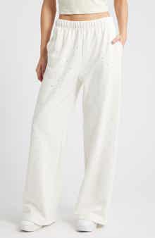 Good American Crystal Wide Leg Sweatpants
