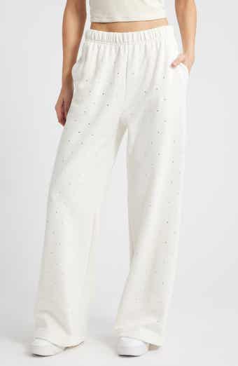 Good American Crystal Wide Leg Sweatpants