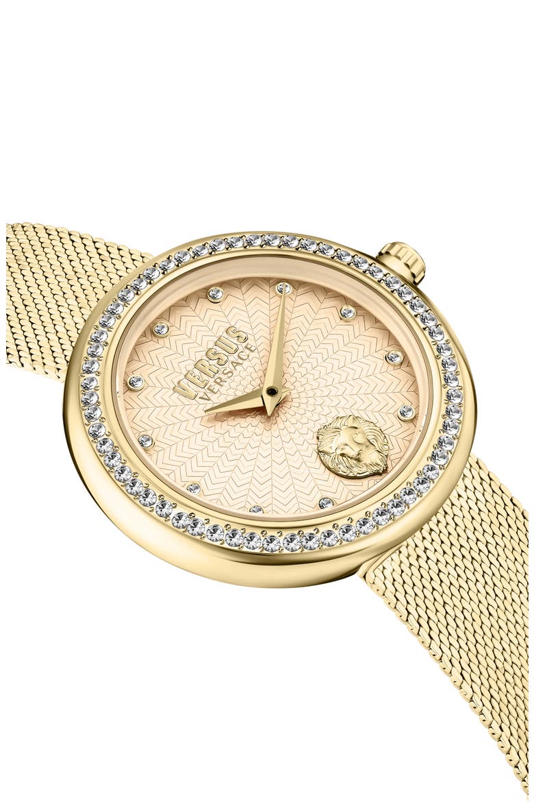 Lea Mesh Strap Watch, 35mm, Alternate, color, IP YELLOW GOLD
