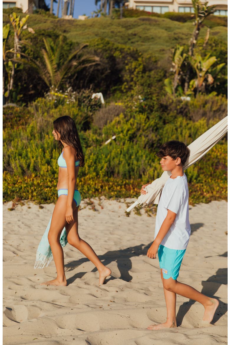 Kids' Scallop Board Shorts, Alternate, color, OCEAN BLUE