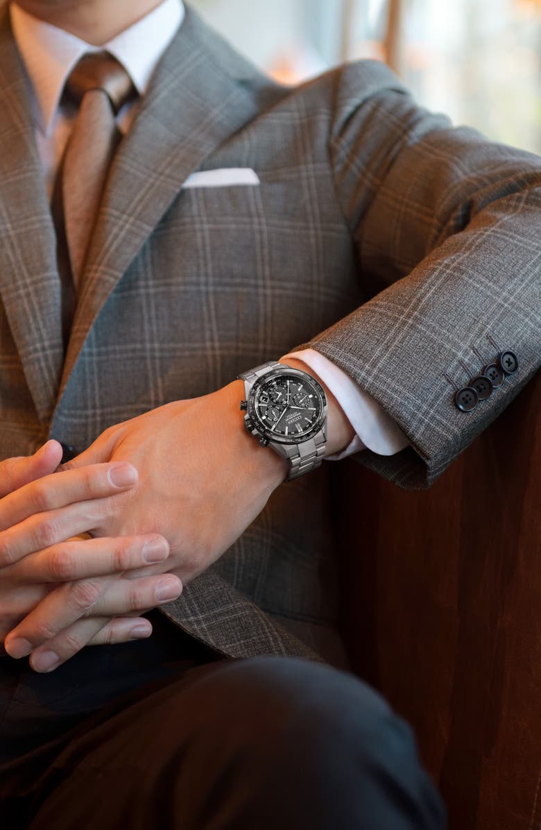 Citizen Attesa Satellite Wave GPS GMT Automatic Silvertone Bracelet Watch, 44.6mm, Alternate, color, Silver-Tone