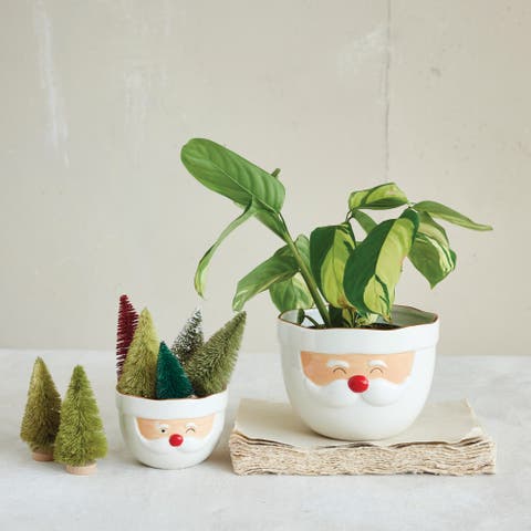 Stoneware Santa Head Shaped Mixing Bowl