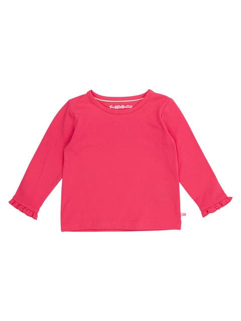 Knit Long Sleeve Ruffle Layering Tee