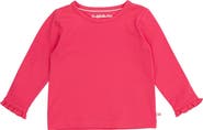 RuffleButts Knit Long Sleeve Ruffle Layering Tee