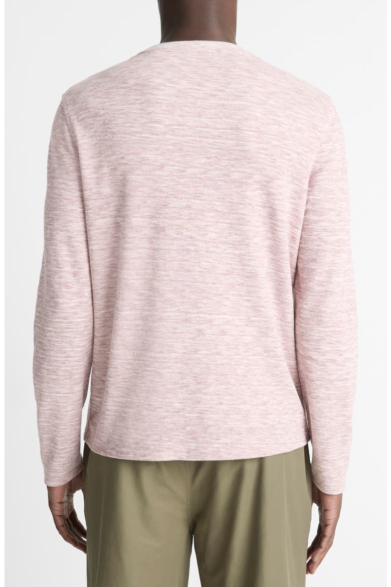 Long Sleeve Double Knit Crewneck T-Shirt, Alternate, color, MALBEC/OFF WHITE