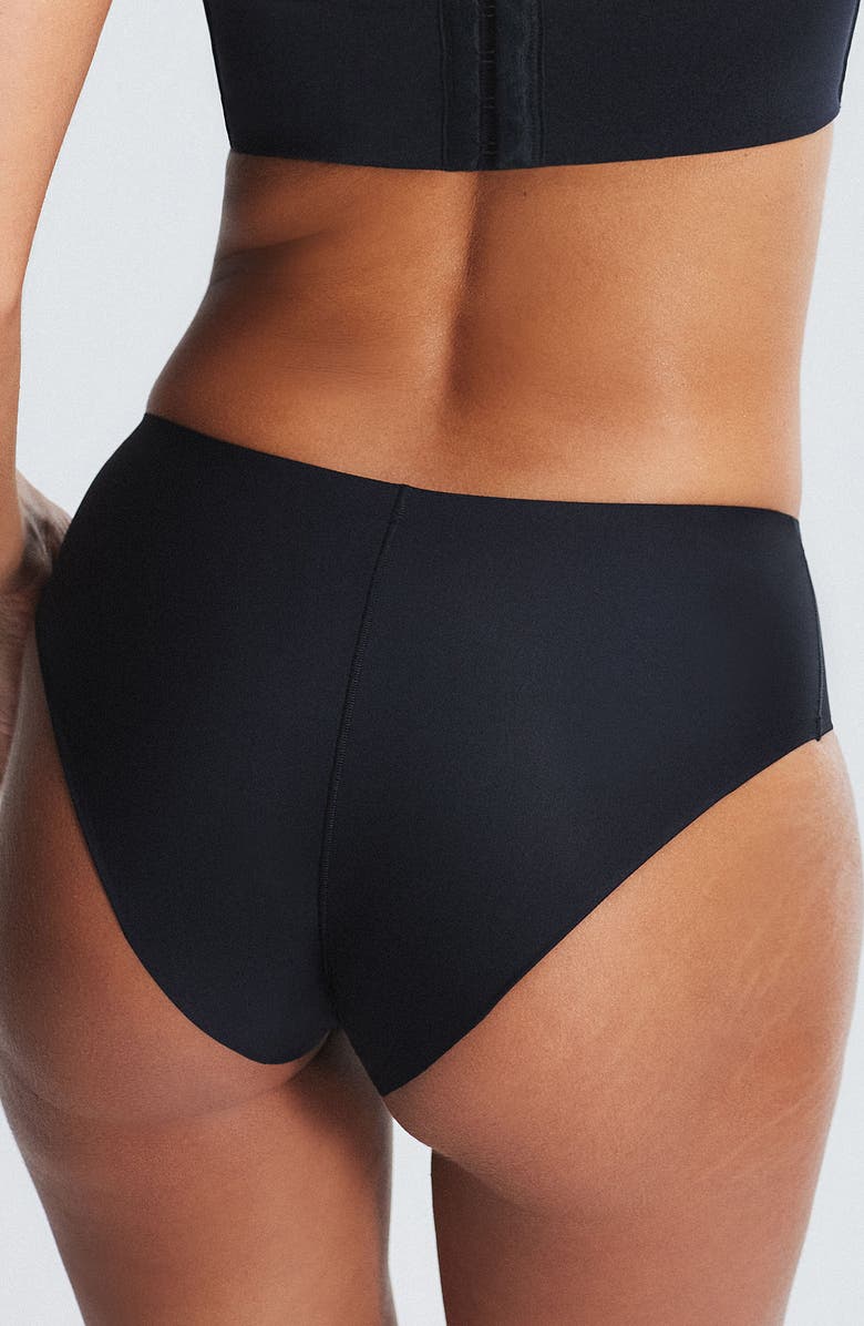 SAVAGE X FENTY Microfiber No-Show Hipster Briefs, Alternate, color, Black Caviar