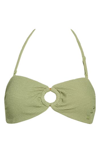 Shop Roxy Essaouira Bandeau Bikini Top In Oil Green