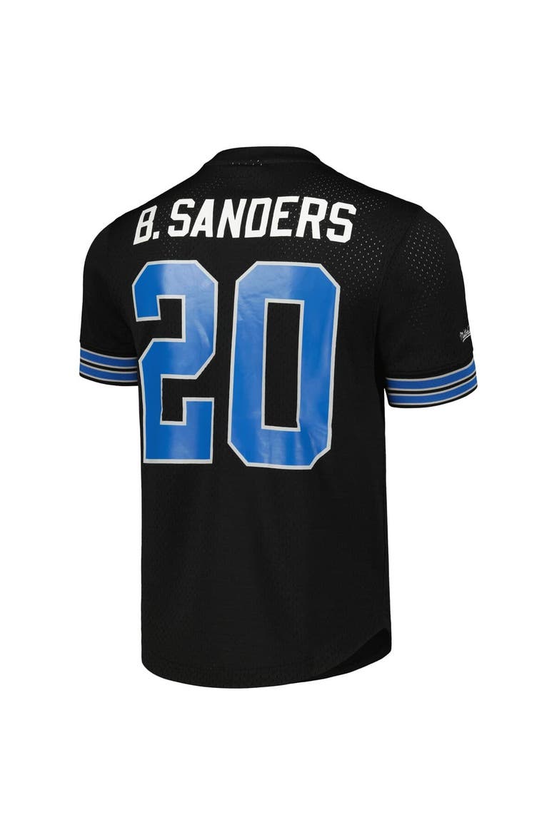 Men's Mitchell & Ness Barry Sanders Black Detroit Lions Big & Tall Mesh Player Name & Number Shirt, Alternate, color, Black
