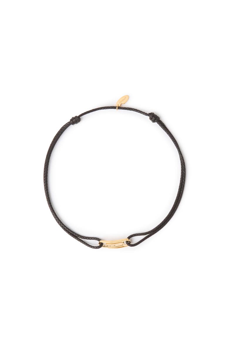 Men's Black Paperclip Cord Necklace, Main, color, Black