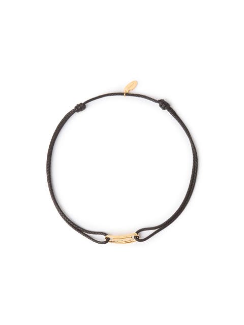 Men's Black Paperclip Cord Necklace