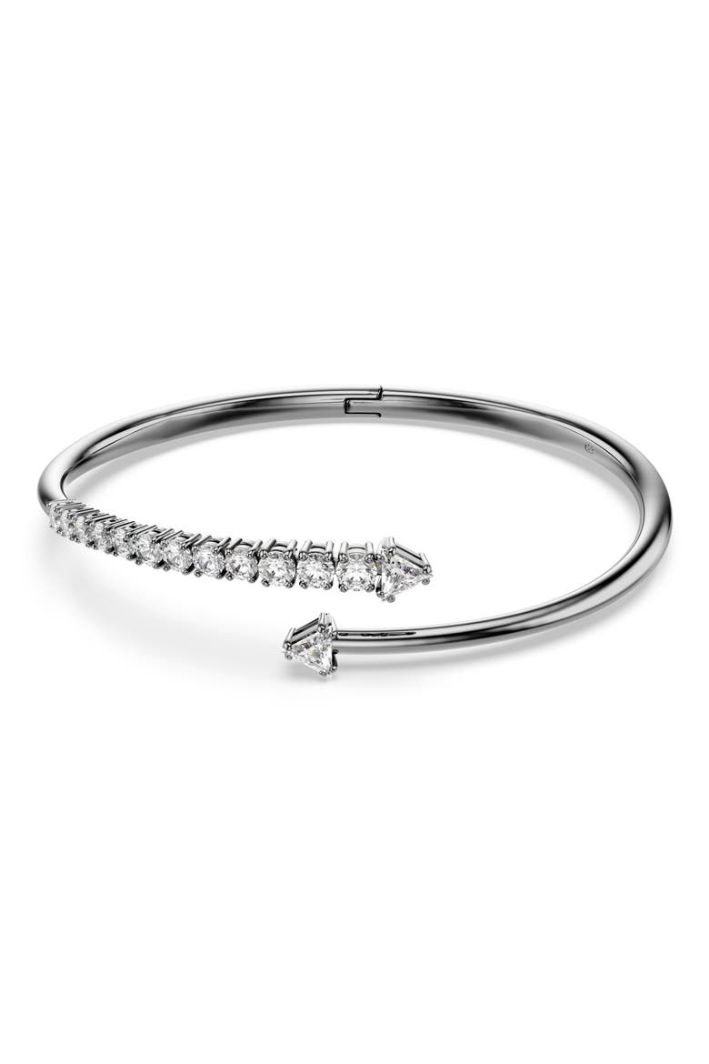 Sublima Bypass Bangle Bracelet, Main, color, RHODIUM/ WHITE